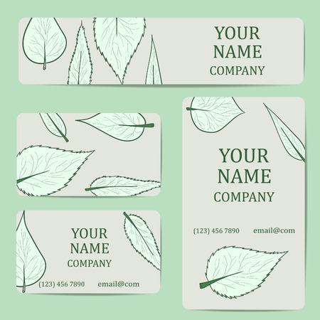 Business cards with flowers. Card or invitation.Vintage decorative elements. Corporate Identity vector templates set with doodles flowersのイラスト素材