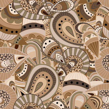 Seamless pattern background with abstract ornaments. Hand draw illustrationのイラスト素材