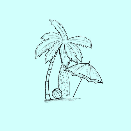 Travel vacation background Sketching by handのイラスト素材