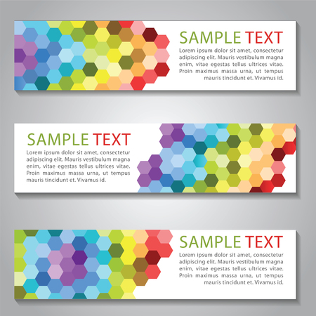 Polygon rainbow color banner,for design website and adapt to background and business card,vector illustrationのイラスト素材