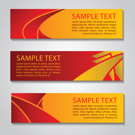 Red and yellow color banner,for design website and adapt to background and business card,vector illustrationのイラスト素材