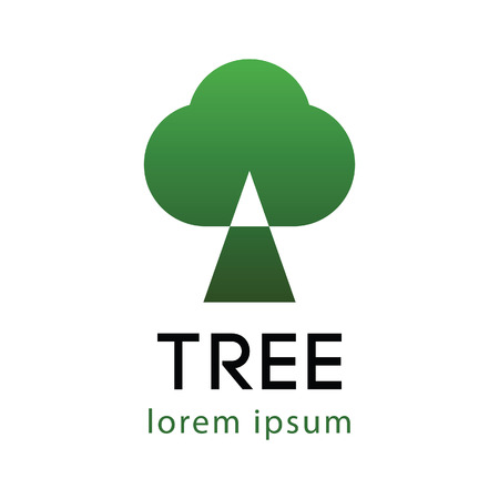 geometric tree logo green color,vector illstrationのイラスト素材