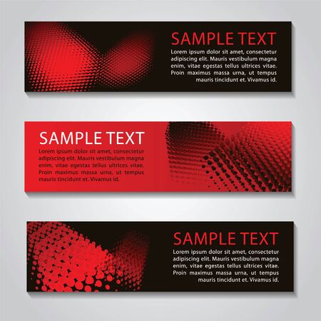 Red and black abstract technology banner.Vector corporate design,halftone styleのイラスト素材