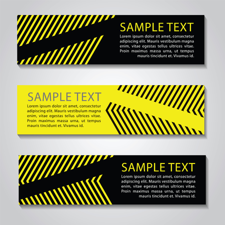 Yellow and black straight line banner.Vector corporate design,luxury simple.のイラスト素材