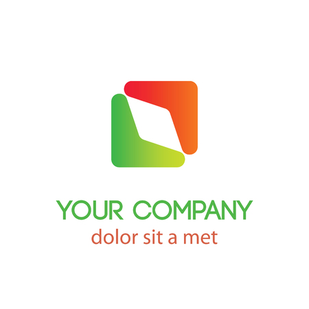 Green red boomerang abstract Illustration.のイラスト素材