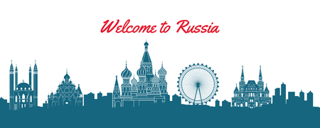 famous landmark of Russia,travel destination,silhouette design,Classic design,vector illustrationのイラスト素材