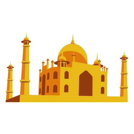clip art of Taj Mahal with cartoon design,vector illustrationのイラスト素材