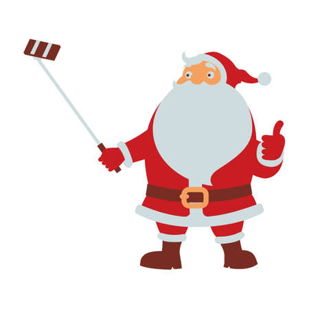 clip art of santa claus do selfie with cartoon design,vector illustrationのイラスト素材