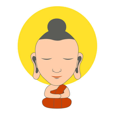 clip art of lord of buddha with cartoon design,vector illustrationのイラスト素材