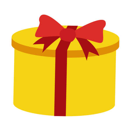 clip art of gift box with yellow color,vector illustrationのイラスト素材
