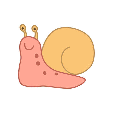 clip art of snail with cartoon design,vector illustrationのイラスト素材