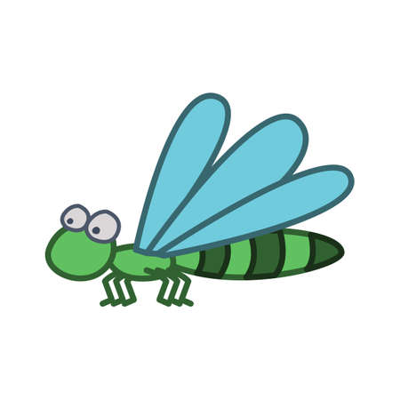 clip art of dragonfly with cartoon design,vector illustrationのイラスト素材