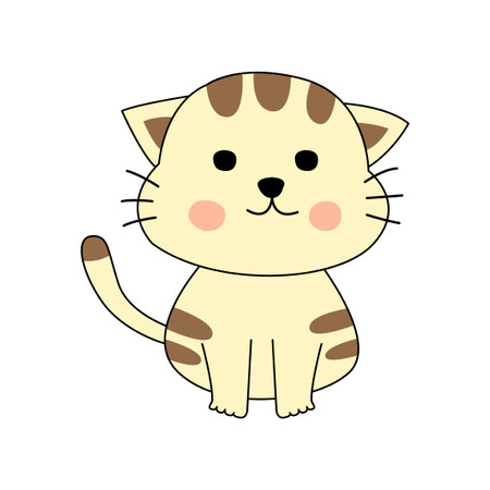 Clipart of cartoon version of cat,vector illustrationのイラスト素材