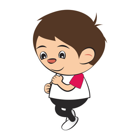 Clipart of cartoon version of man work out by run,vector illustrationのイラスト素材