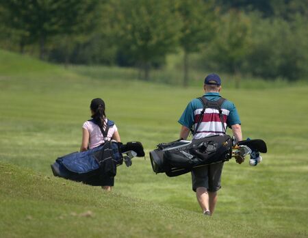 Golfing coupleの写真素材