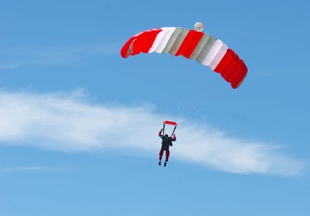 Skydiver floating on the windの写真素材