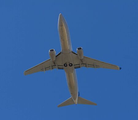 Jet leaving airportの写真素材
