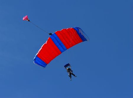 Skydiver floating on the windの写真素材