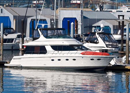 Nice yacht in local marina in Vancouverの写真素材