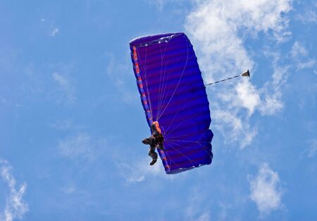 Parachutist riding the windの写真素材