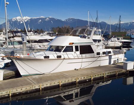yachts in marina in Vancouverの写真素材