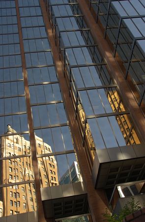 reflections of Vancouver buildingsの写真素材