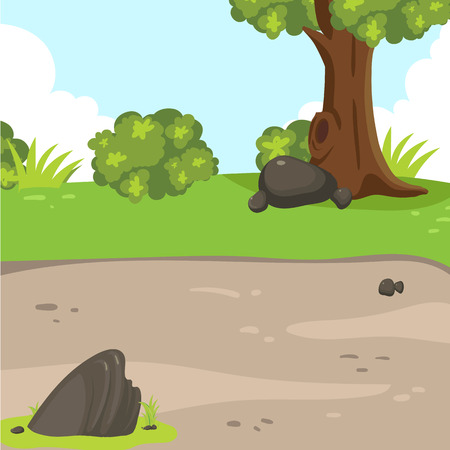 garden vector collection design, landscape vector design, tree vector designのイラスト素材
