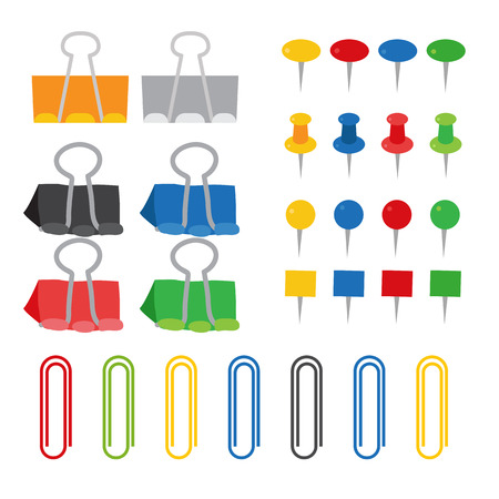 paperclip vector collection design, clip vector collection designのイラスト素材
