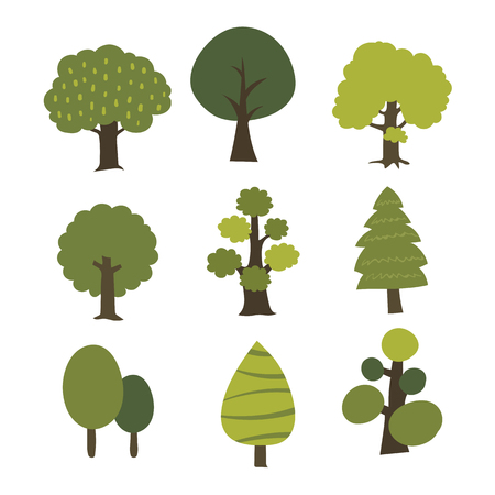 tree vector collection design, nature vector designのイラスト素材
