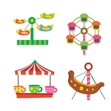 amusement vector collection design, amusement vector set, funfair vector designのイラスト素材