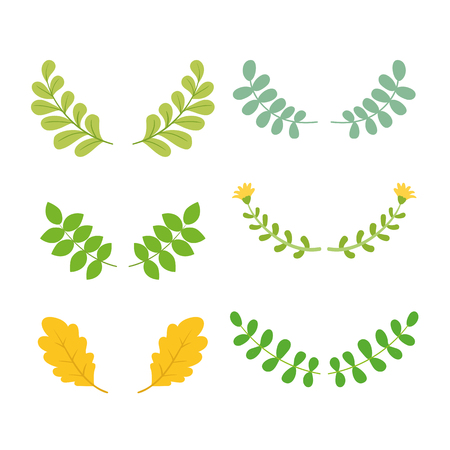 branching Decorative collection design, leaf collection, Decorate setのイラスト素材