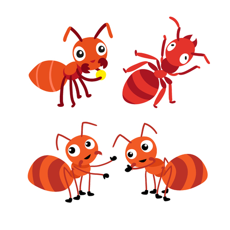 ant vector collection design, animals vector design, ant character designのイラスト素材