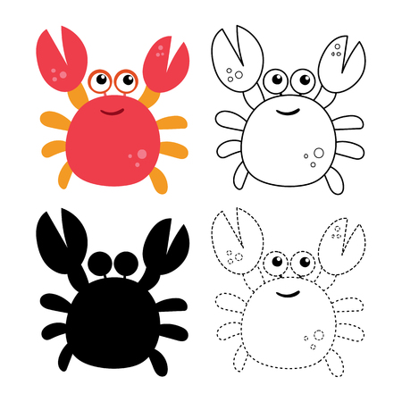 crab worksheet vector design, crab artwork vector designのイラスト素材