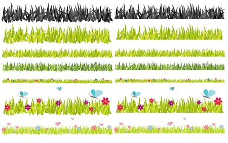 Collection of various grass framesのイラスト素材