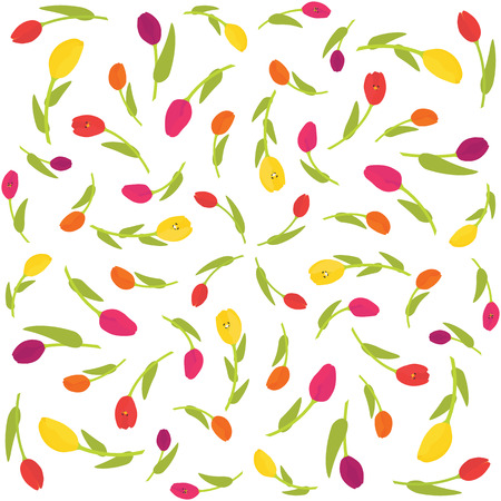 Tulips spring patternのイラスト素材