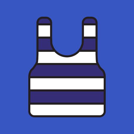 Sailor simple shirt with blue stripes on blue backgroundのイラスト素材