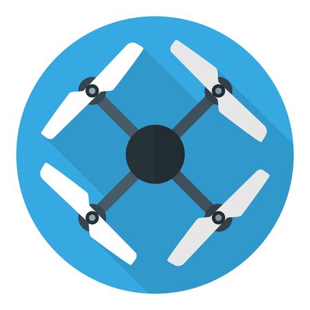 Drone or quadrocopter flat circle icon isolatedのイラスト素材