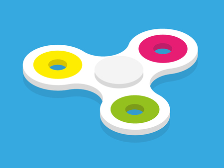 Isometric fidget spinner kid toy colorful and white vectorのイラスト素材