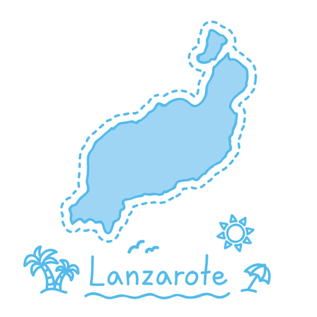 Lanzarote island map isolated cartography concept canary islands vectorのイラスト素材