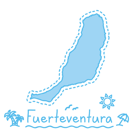 Fuerteventura island map isolated cartography concept canary islands vectorのイラスト素材