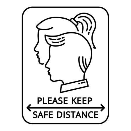 Please keep safe distance sign linear iconのイラスト素材