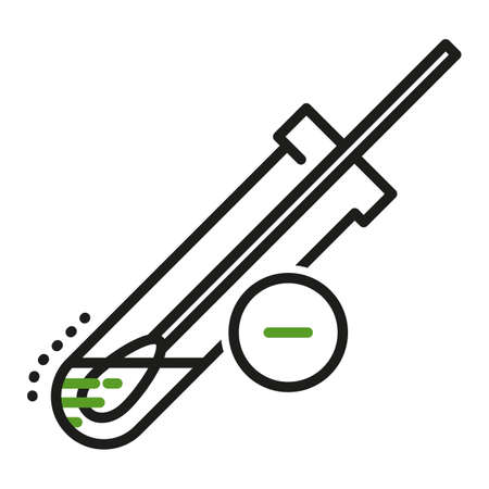 Nasal swab antigen  virus test outline iconのイラスト素材