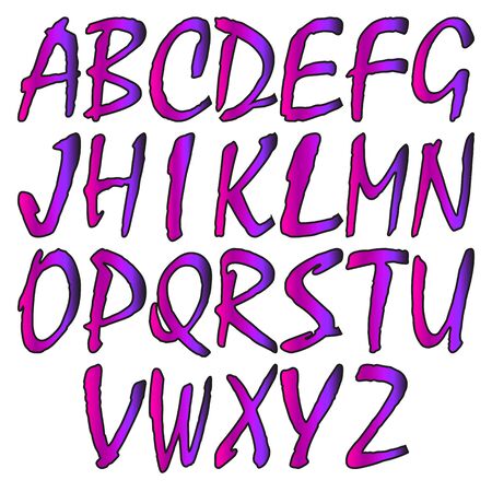 English alphabet pink color with a smooth transition in purple.のイラスト素材
