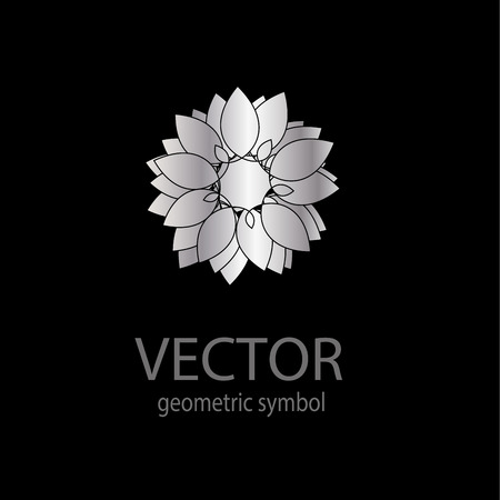 Silver flower symbol vector illustrationのイラスト素材