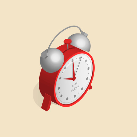 Isometric image of old clocks with the clock in a retro style.のイラスト素材