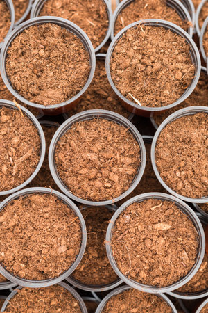 Stacked planting pots for gardeningの写真素材