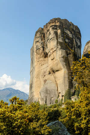 Meteora rock formation in Kalambaka, Greece: a geological phenomen. High quality photoの写真素材