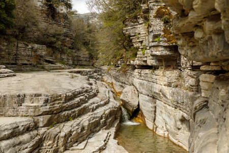 Papingo rock pools in Northern Greece with green waters near the village of Papingo in Zagori region. High quality photoの写真素材