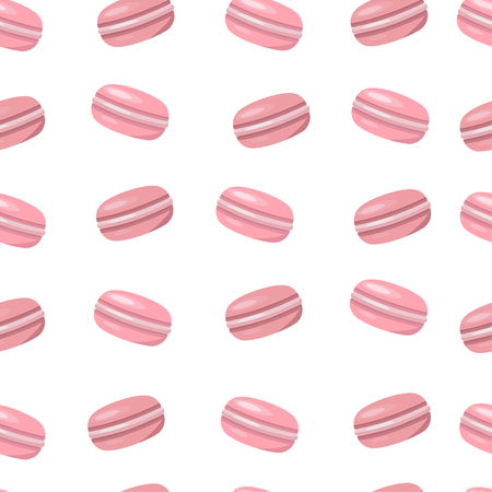 Macaroon pattern. Sweet dessert cookies. Macaron pink textureのイラスト素材
