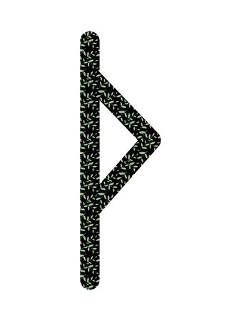 Thurisaz. Ancient Scandinavian runes Futhark. Used in magical scripts, amulets, fortune telling. Scandinavian and Germanic writing.のイラスト素材